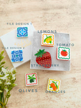 Load image into Gallery viewer, Mini Individual Tiles & Fruits brooches