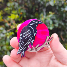 Load image into Gallery viewer, Moon Raven brooch