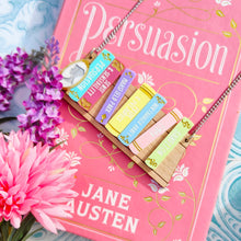 Load image into Gallery viewer, Jane Austen bookshelf necklace