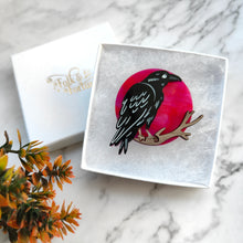 Load image into Gallery viewer, Moon Raven brooch