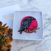 Load image into Gallery viewer, Moon Raven brooch