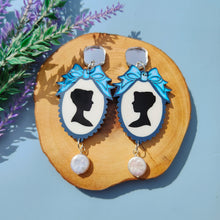 Load image into Gallery viewer, 'Diamond of the First Water' earrings - blue