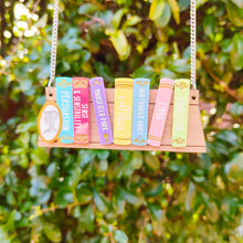 Load image into Gallery viewer, Jane Austen bookshelf necklace