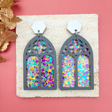 Load image into Gallery viewer, Cathedral Stained Glass Arch earrings