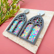 Load image into Gallery viewer, Cathedral Stained Glass Arch earrings