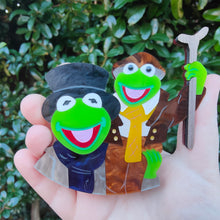 Load image into Gallery viewer, PRE- ORDER Bob Cratchit and Tiny Tim statement brooch