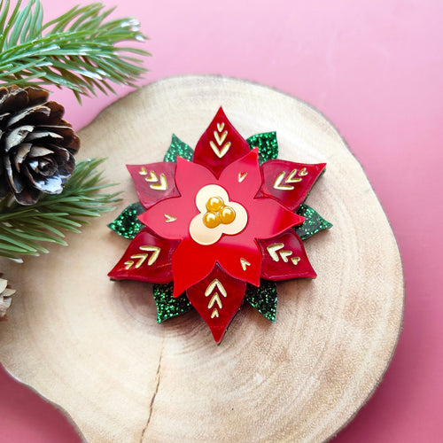 Perfect Poinsettia brooch