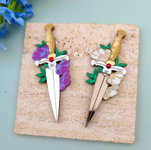 Ruby Hilt Dagger brooch