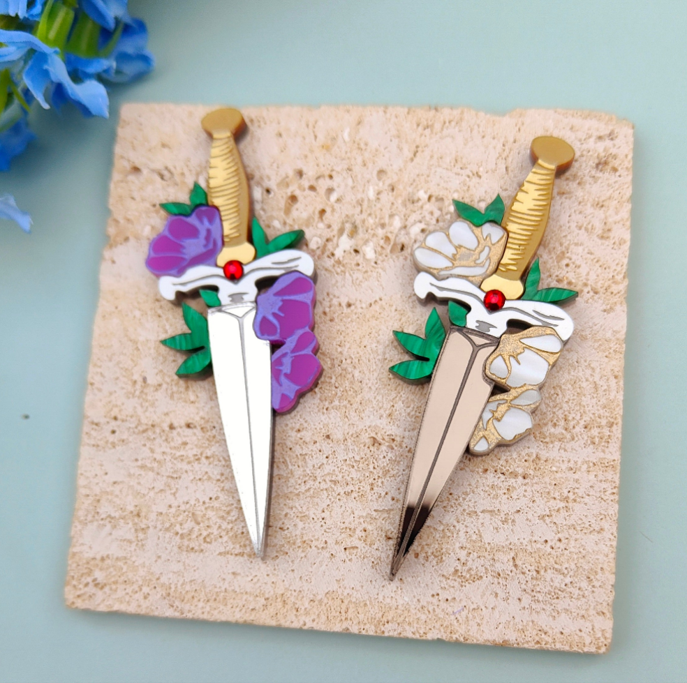 Ruby Hilt Dagger brooch