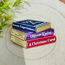 Load image into Gallery viewer, Classic Dickens bookstack brooch