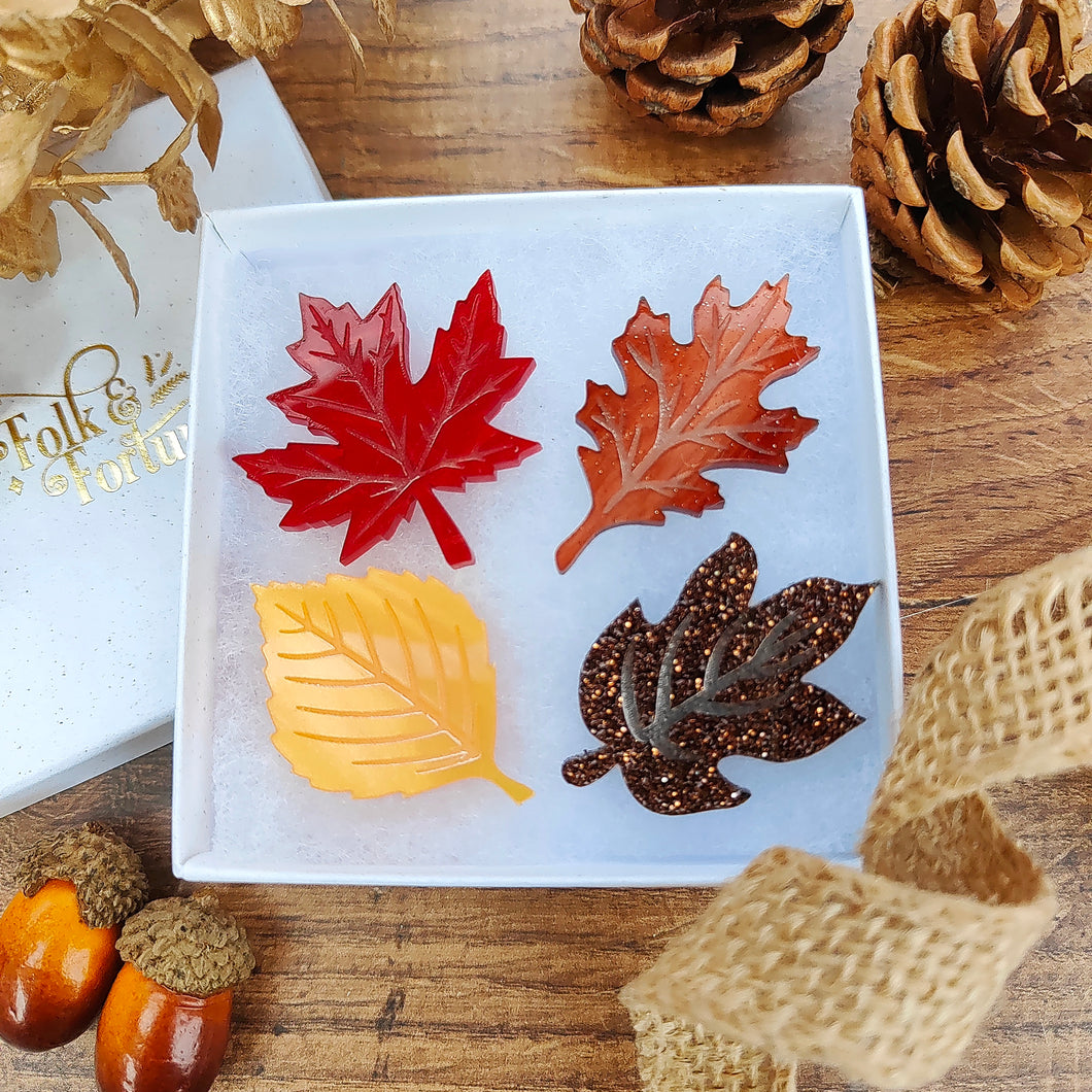 Mini Autumn Leaves brooch set