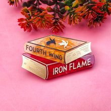 Load image into Gallery viewer, Fourth Wing bookstack brooch