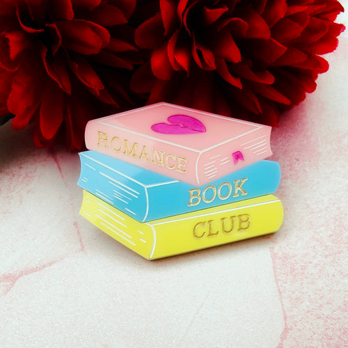 Romance Book Club bookstack brooch
