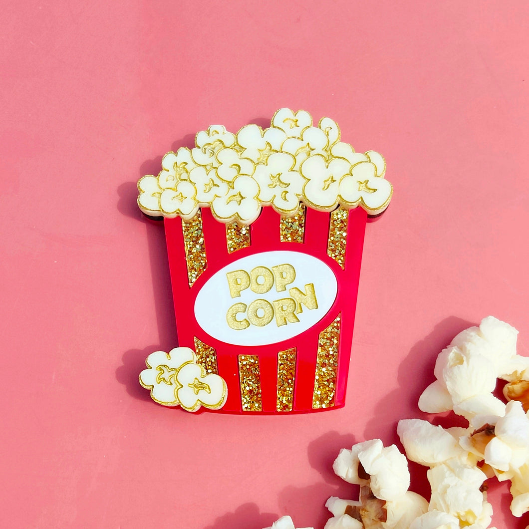 Popcorn Bucket brooch