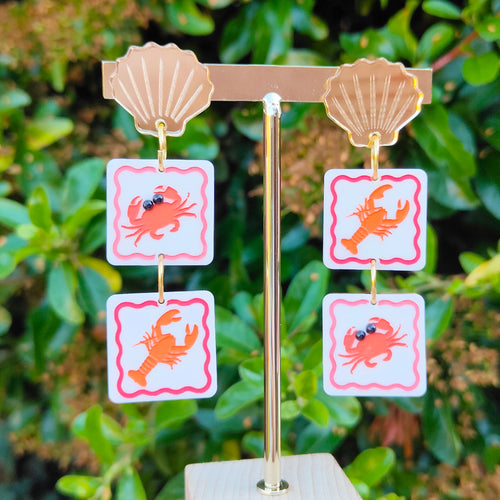 Seaside tile earrings