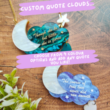 Load image into Gallery viewer, Custom quote cloud brooch or necklace