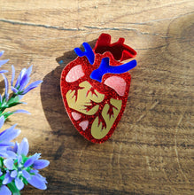 Load image into Gallery viewer, Anatomical Heart brooch