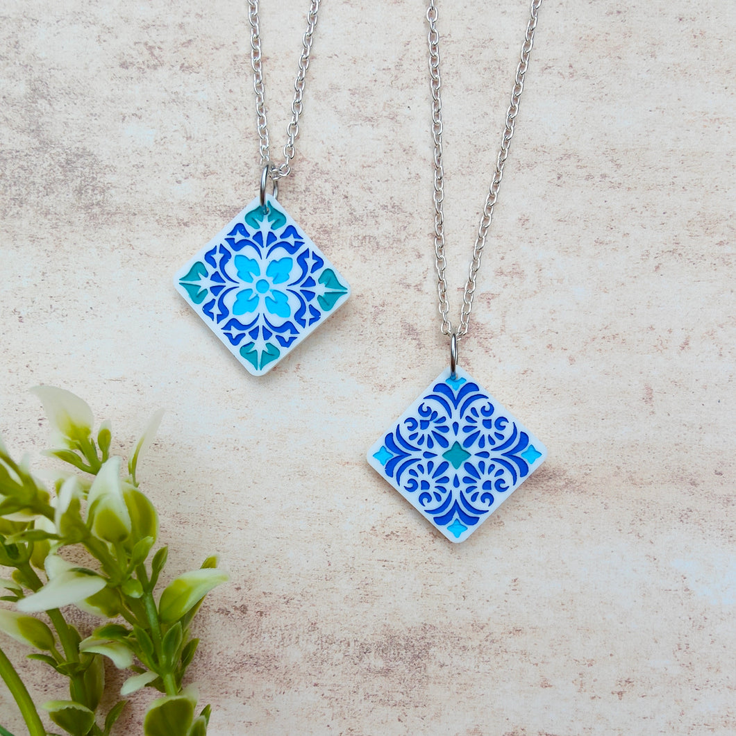 Mediterranean tile pendant