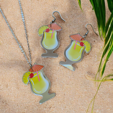 Load image into Gallery viewer, PRE ORDER Pina Colada cocktail earrings / necklace