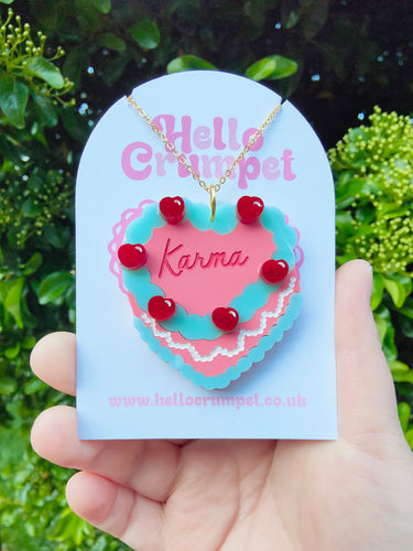Karma cake necklace