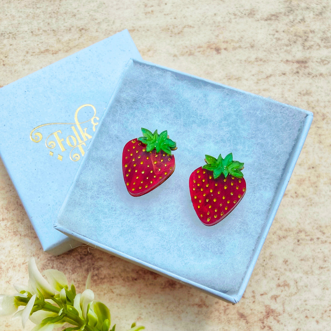 Sweet Strawberry stud earrings