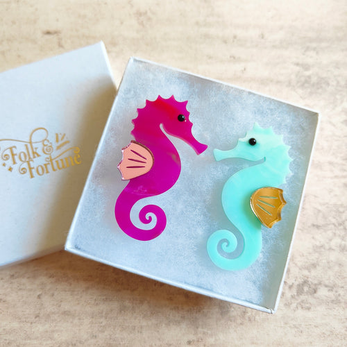 Seahorse brooches