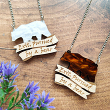 Load image into Gallery viewer, 'Exit, pursued by a bear' - A Winters Tale necklace