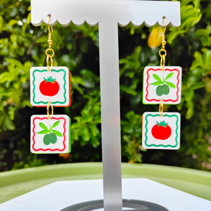 Tomato & Olives earrings