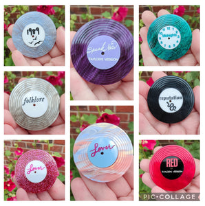 Vinyl record brooch - customised option