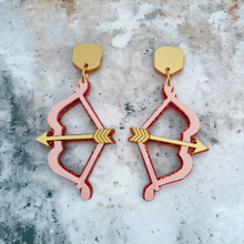 Load image into Gallery viewer, The Archer earrings - pink and red