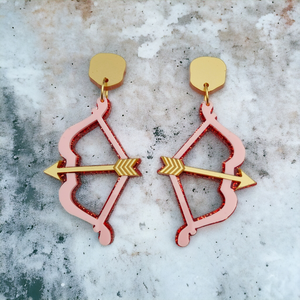 The Archer earrings - pink and red