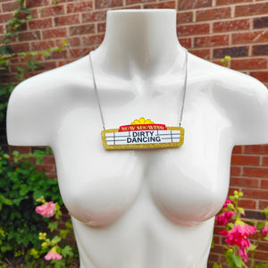 Customisable Cinema Sign brooch or necklace