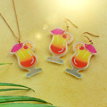 Load image into Gallery viewer, PRE ORDER Tequila Sunrise Cocktail earrings or necklace