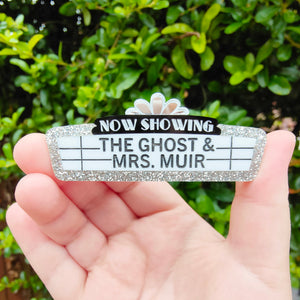 Customisable Cinema Sign brooch or necklace