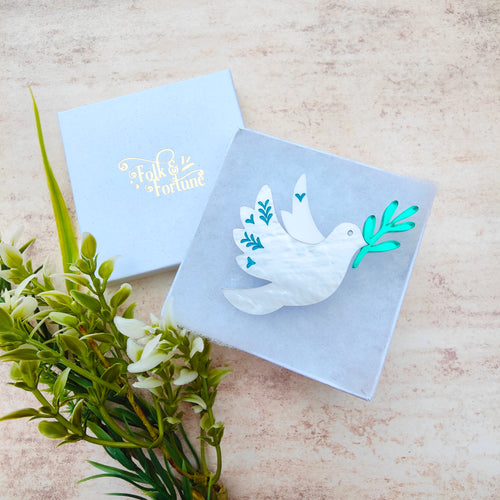 Luna the Dove brooch