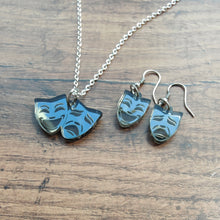 Load image into Gallery viewer, Theatre Mask earrings or necklace - MULTIPLE COLOUR OPTIONS