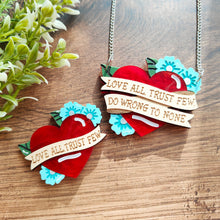 Load image into Gallery viewer, Custom tattoo heart brooch or necklace