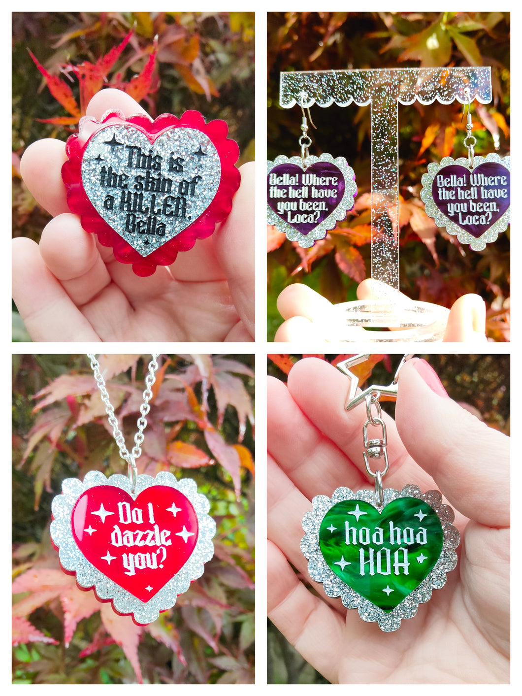 Twilight quotes earrings/necklace /brooch/keyring