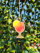 Load image into Gallery viewer, PRE ORDER Aperol Spritz cocktail earrings or necklace