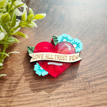Load image into Gallery viewer, Custom tattoo heart brooch or necklace