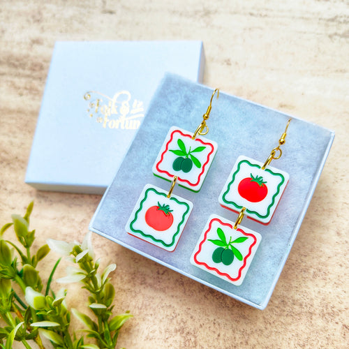 Tomato & Olives earrings