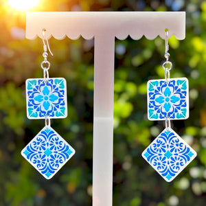 Mediterranean tile earrings
