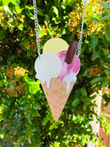 Customisable Ice Cream necklace or brooch
