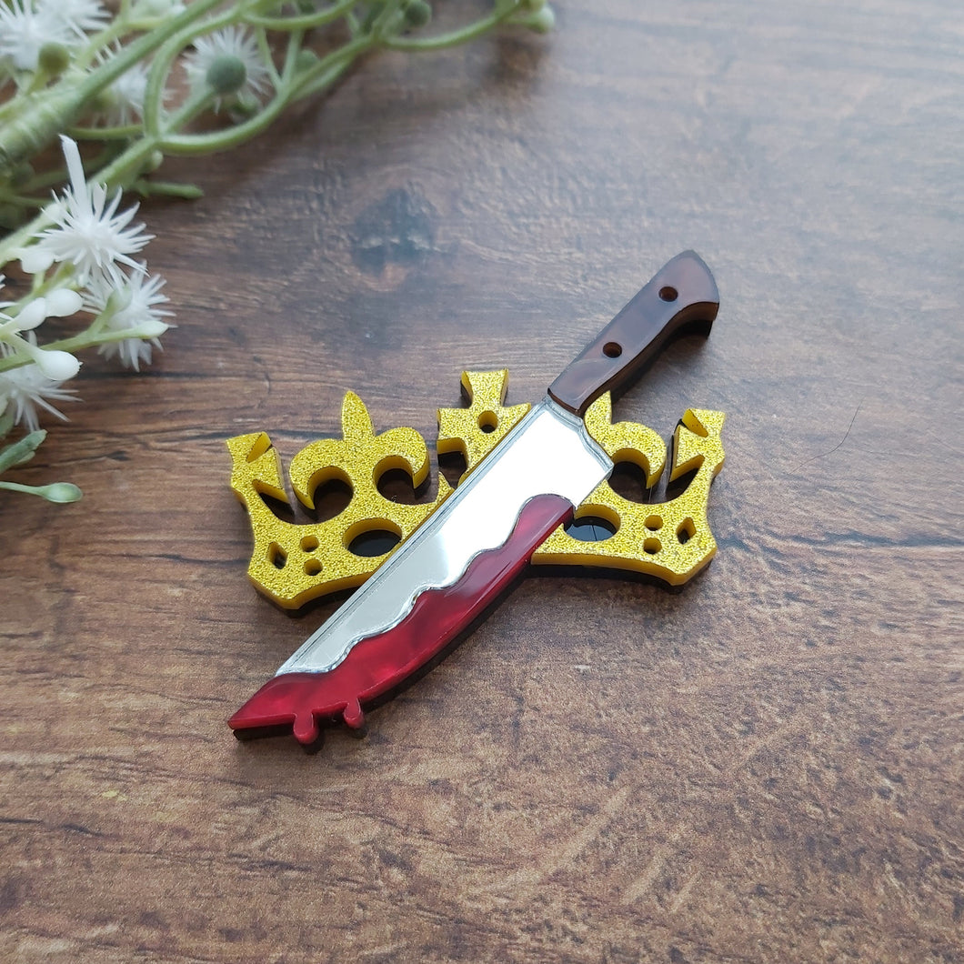 Knives and Kings - Shakespeare acrylic brooch