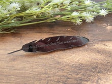 Load image into Gallery viewer, &#39;Something wicked this way comes&#39; - Shakespeare inspired mirrored black quill brooch