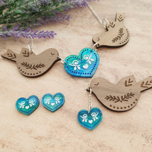 Blooming Birds necklace/earrings/brooch