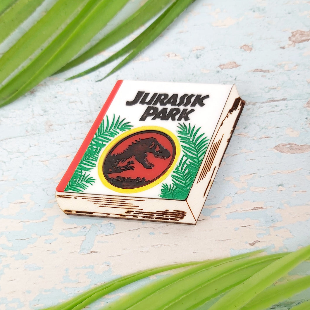Jurassic Park book brooch