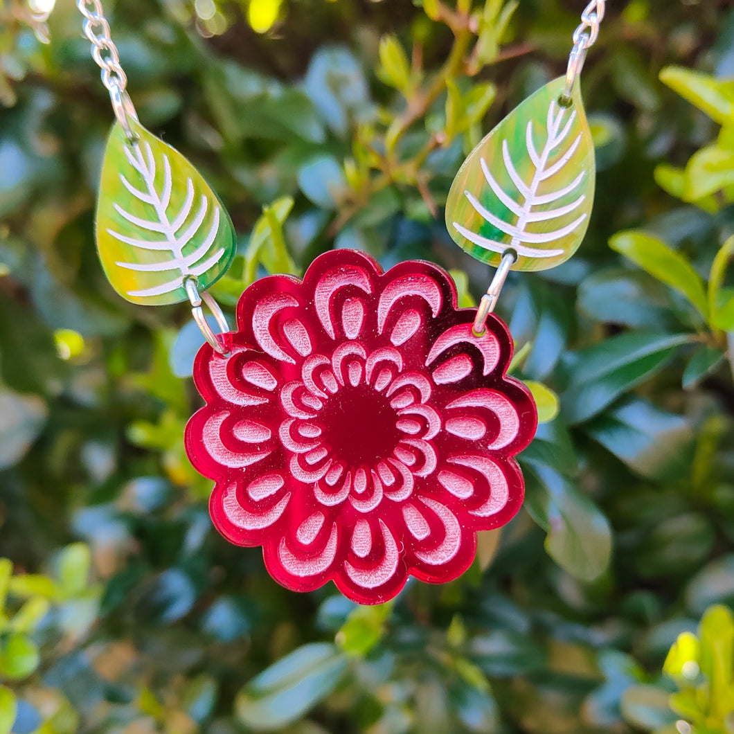 Rosette Flower necklace