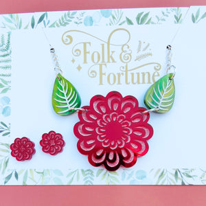 Rosette Flower necklace