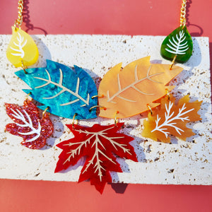 Statement Falling Leaves necklace